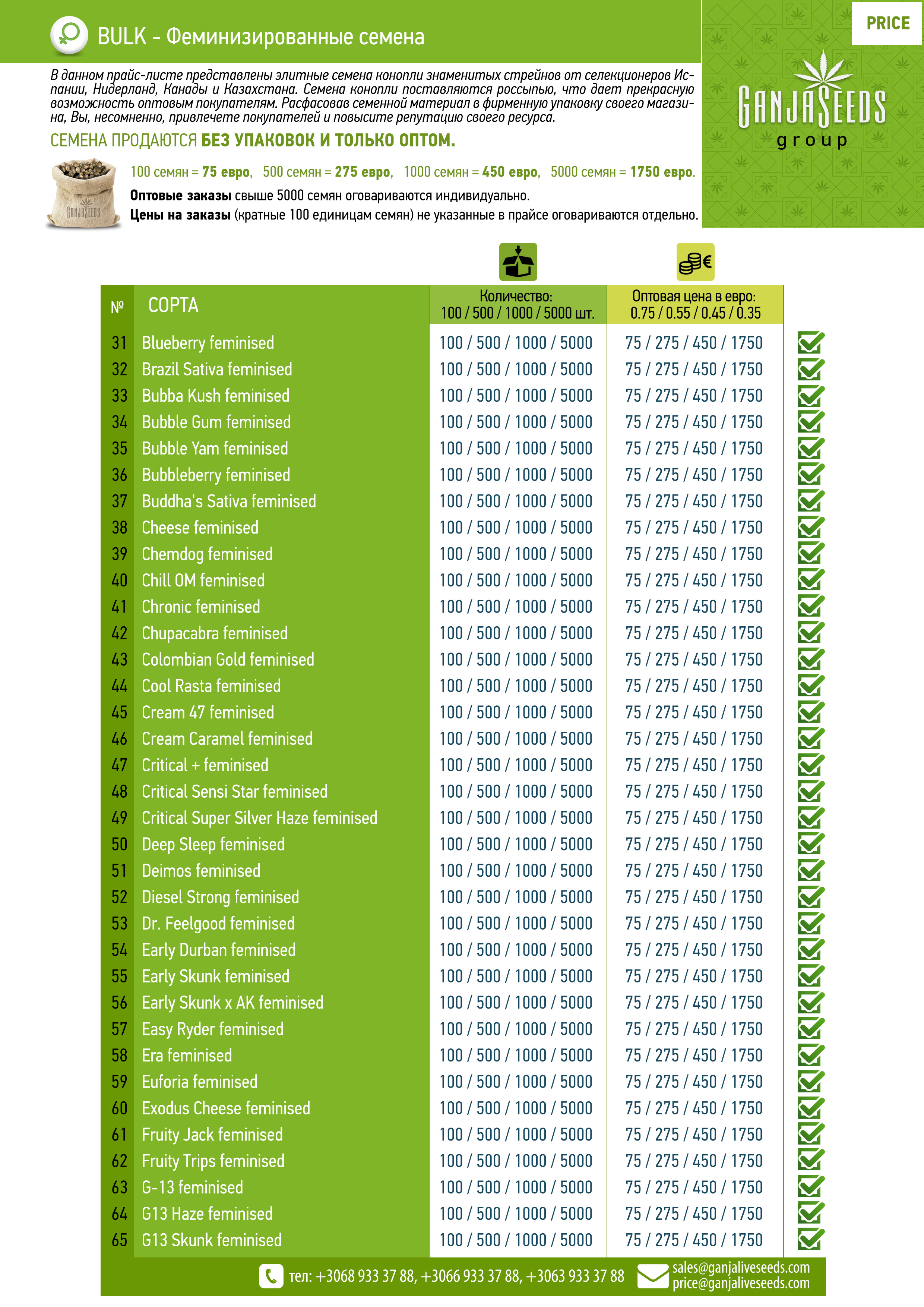 Оптовые цены на семена конопли BULK Оптовые цены на семена конопли BULK